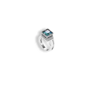 Anello gambo a v castone piccolo - Linea Roma