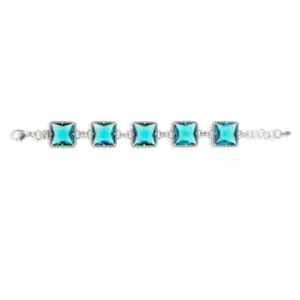 Bracciale a cinque castoni quadrati - Linea Roma