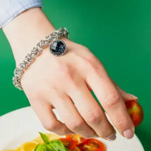Bracciale maglia bizantina con charm - Linea Mediterranea